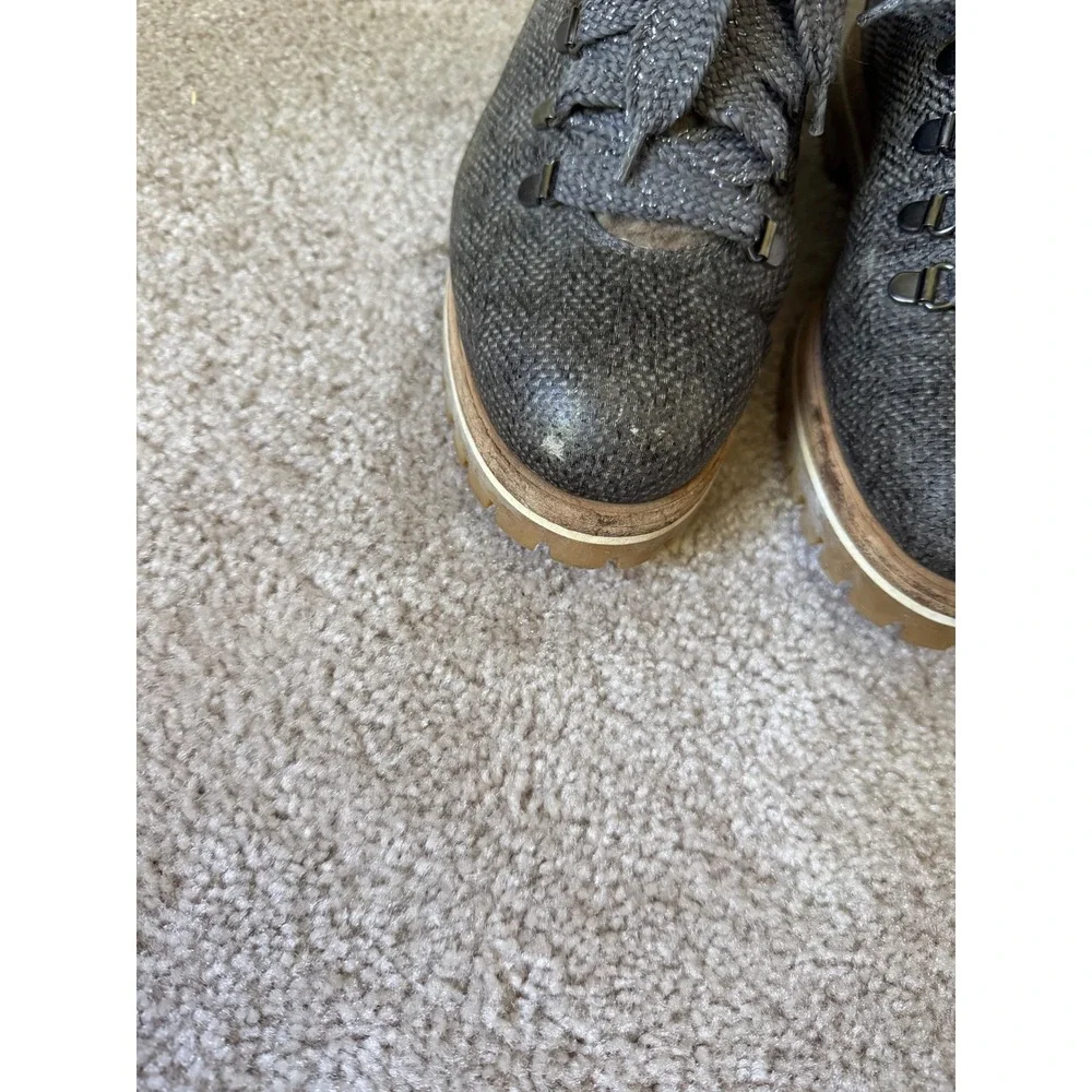 AGL Attilio Giusti Leombruni Boots‎ Grey Herringbone Shearling Lined 8